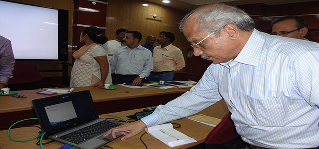 Prof. M. K. Chaudhuri, Vice Chancellor, Tezpur University,inaugurates the Alumni website 2015