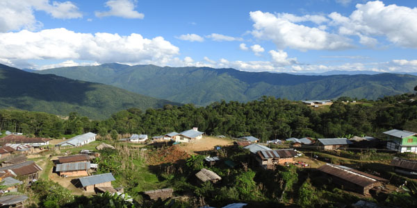 A view of Kuthur village, Tuensang district, Nagaland