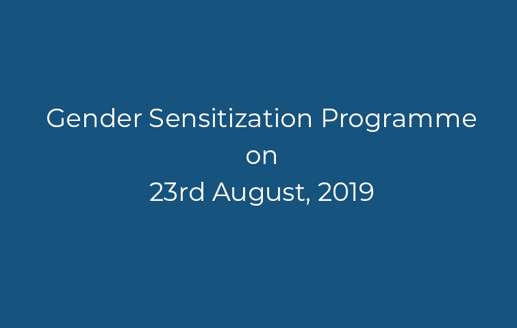 Gender Sensitization Programme on 23rd August, 2019