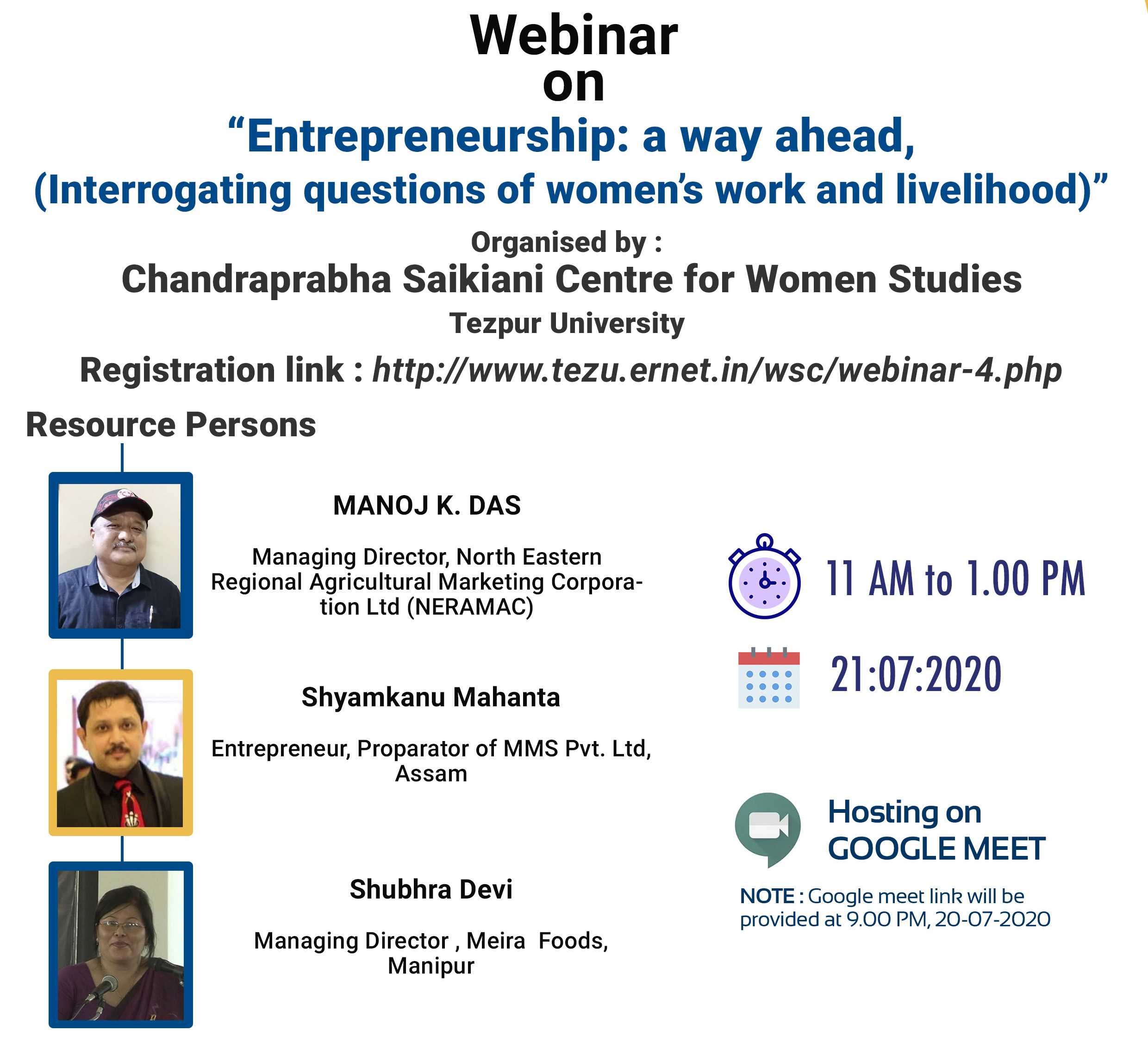 webinar on “Entrepreneurship:  A Way Ahead,(Interrogating questions of Women’s work and livelihood)”